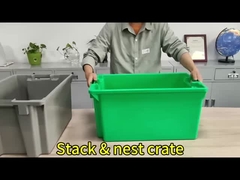 600x400x300mm 플라스틱 저장 상자 직사각형 고체 둥근 상자 이동 매출