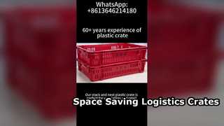 야채 디스플레이용 스택 및 둥지 플라스틱 상자 | 통풍이 잘되는 슈퍼마켓 보관 솔루션