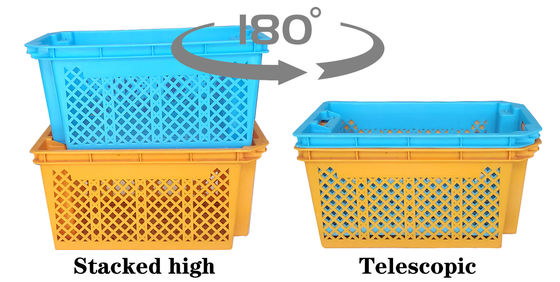 주문 Stack And Nest Crate Supplier OEM Reversible Plastic Crate Agricultural Harvesting Supermarket Crate 온라인 제조
