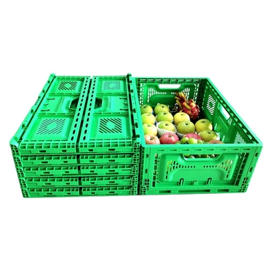 주문 슈퍼마켓 농장용 맞춤형 중량형 겹쳐질 수 있는 플라스틱 상자 접기 570*370*210mm 온라인 제조