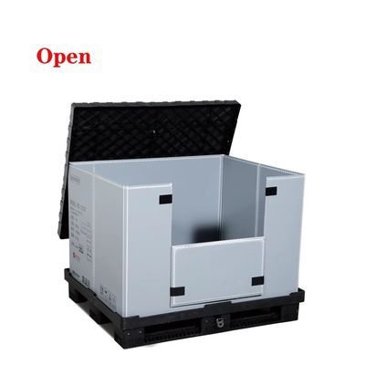 주문 Collapsible Plastic Pallet Heavy Duty Stackable Storage Fold Pallet Box 온라인 제조